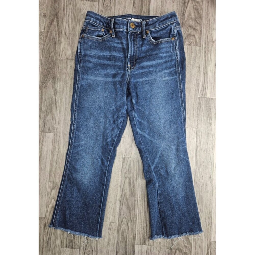 American Rag Cie Juniors Size 7 Fringe Hem Pockets Denim Blue Jeans Capris